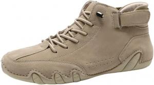 Унисекс винтажные высокие кеды с мягкой подошвой для улицы, прошитым дизайном, удобные для ходьбы и походов, ботинки на шнуровке для женщин Hhhchpm, Khaki