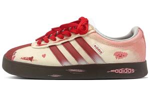 Кроссовки Vl Court Classic German Army Trainers женские низкие розово-бежевый градиент красные полосы коричневая основа Adidas, розовый