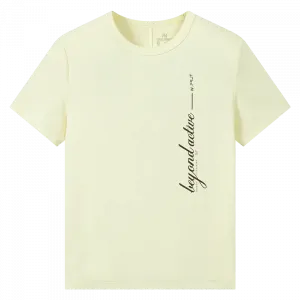 361° Футболка женская Mousse Yellow с круглым вырезом, тонкая, прямого кроя