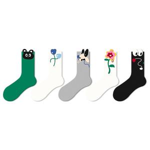 Подарочный набор: Унисекс 5 футболок JKN, Веселый асимметричный принт (Набор из 5 штук)