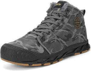 Мужские зимние снежные ботинки Qacksv с водонепроницаемой утепленной меховой подкладкой, походные, противоскользящие, удобные для прогулок на открытом воздухе, серый