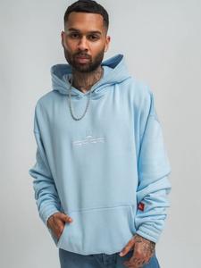 Толстовка оверсайз с вышитым логотипом синего цвета DADA