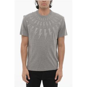 Футболка облегающего кроя FAIRISLE THUNDERBOLT Neil Barrett, Gray