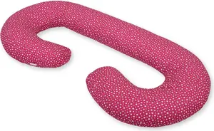 Подушка для беременных тип С со съемным чехлом, подушка для беременных, для кормления грудью - Бордовые звезды Bobono