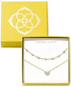 Комплект из 2 колье с сердечками паве, 19 дюймов Kendra Scott, gold