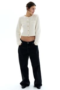 Кардиган с жемчужным узором H&M, бежевый