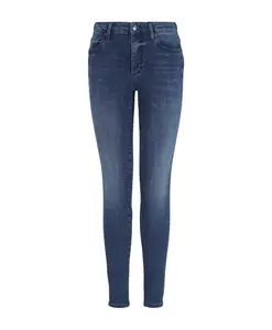 Синие очень узкие джинсы из эластичного денима Armani Exchange, синий