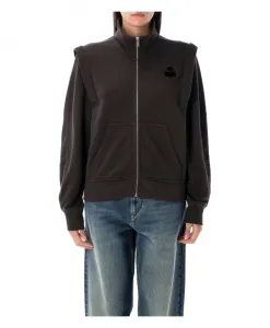 Выцветшая черная вязаная толстовка осень-зима 2025 Marant Ãtoile, черный