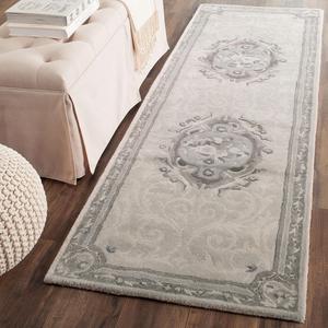Ковер-дорожка SAFAVIEH, 77 x 244 см, Empire Collection Beige/Light Grey EM414D ручной работы традиционный европейский премиальная шерсть