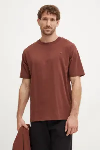 Хлопковая футболка New Balance, коричневый