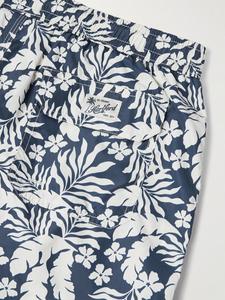 Плавки-шорты прямого покроя средней длины с цветочным принтом HARTFORD, темно-синий