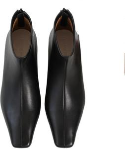 Женские ботильоны MRKEWUNEY с квадратным носком, с внутренним увеличением на танкетке, 101 Pu Black