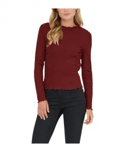 Вязаный свитер с круглым вырезом и длинными рукавами Only, красный