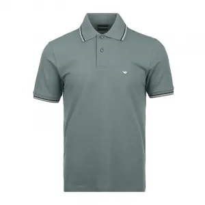 SS26 Короткий рукав поло мужская EMPORIO ARMANI, stormy sea