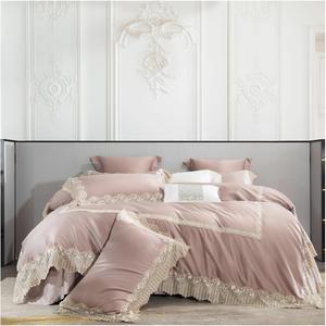 DARSOME Комплект постельного белья французский романтический стиль хлопок 1000TC кружевной розовый Pink