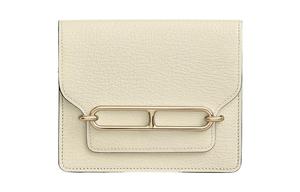 Рюкзак-кошелек Roulis из козьей кожи через плечо на пояс сумка клатч обычный женский I2 Nata кремовый белый HERMES