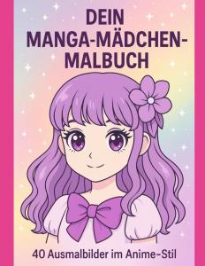 Dein Manga-Mädchen-Malbuch - 40 Ausmalbilder im Anime-Stil: Mit Liebe gestaltet - von Mel B. vom Zauberberg (German Edition) (Independently published)