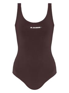 Jil Sander купальник с логотипом, коричневый