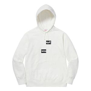 Толстовка fw18 x comme des garcons shirt split box hooded sweatshirt Supreme, белый