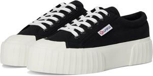 Кроссовки Unisex Superga 2631 Stripe Platform, Black/White Avorio