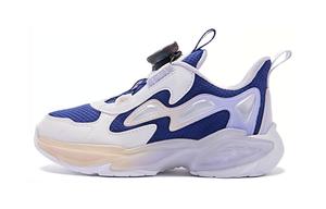 Противоскользящие амортизирующие низкие детские кроссовки для повседневной носки для детей от 3 до 7 лет QIAODAN, белый/синий