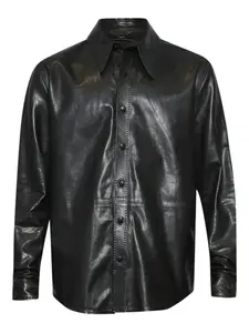 Кожаная куртка на пуговицах AMIRI, черный