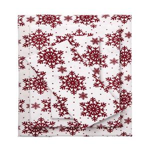 Комплект простыней с хлопково-фланелевым принтом Brylanehome BrylaneHome, цвет Cranberry Snowflake