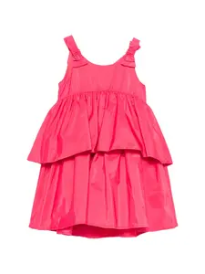 Многоярусное платье из тафты с бантом Abel & Lula, розовый