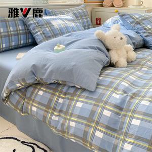 Yalu Пододеяльник 180х220 см из хлопка, простыня на резинке 150 см, цвет simple + haiqing