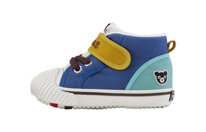 Кроссовки с вышитым логотипом и сенсорным ремешком MIKI HOUSE, синий желтый