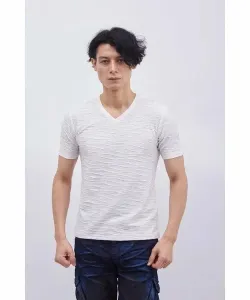 Жаккардовая футболка с коротким рукавом и V-образным вырезом и волнистой каймой Tornado Mart, цвет Pink