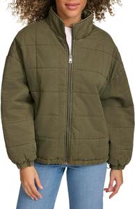 Женская куртка Levi's стеганая из хлопка, оливковый