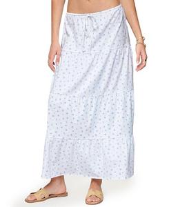 Чарли Макси-юбка с цветочным принтом и ярусами Edikted, белый