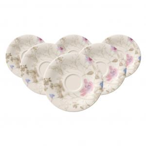 Блюдце Кофейные/Чайные блюдца Mariefleur Gris Basic ø 16,7 см, набор из 6 разноцветных Villeroy & Boch, Bunt