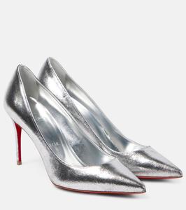 Туфли-лодочки Kate 85 из металлизированной кожи Christian Louboutin, Silver/Lin Silver