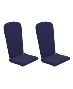 Комплект из 2 подушек для кресла Adirondack Riviera с высокой спинкой, эластичным ремешком и водоотталкивающими чехлами для использования внутри и снаружи помещений MERRICK LANE, Blue