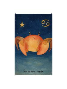 Mr. & Mrs. Panda Полотенце с изображением знака зодиака Рак, без надписи, белого цвета