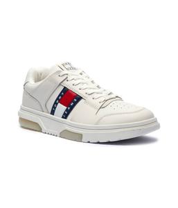 Кроссовки кожаные Tommy Jeans с логотипом, белый