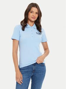 Поло slim fit Script WW0WW43624 Tommy Hilfiger, голубой