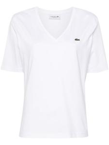 Lacoste футболка с вышитым логотипом, белый