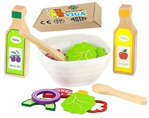 ДЕРЕВЯННЫЕ продукты питания САЛАТ ЗДОРОВЫЙ игрушки для детского сада Вига 18м+ PakaNiemowlaka