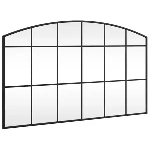 Настенное зеркало черное 39,4"x23,6" арочное железо Vidaxl, black