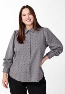 Блуза Zizzi Button-down blouse, Cliffside G W Dot/Black