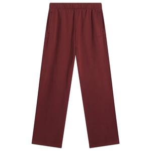 Классические прямые брюки из хлопкового флиса Skims, Merlot