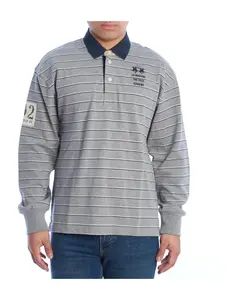 Классическая рубашка-поло с длинными рукавами La Martina, серый