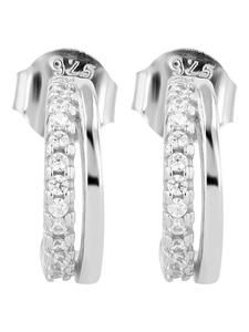 Adeliás Женские серьги - серьги-гвоздики из серебра 925 пробы с кубическим цирконием в серебряной оправе