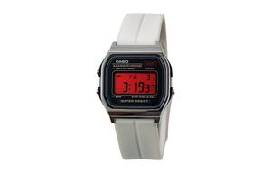 CASIO Кварцевые часы унисекс с силиконовым ремешком и черным циферблатом