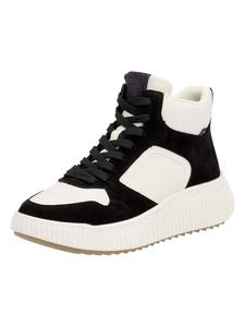 Кожаные кроссовки черного/белого цвета rieker