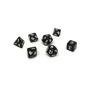 Темный блеск с белым (7), Dice - Mini 7 Piece Poly Sets (Easy Roller Dice)