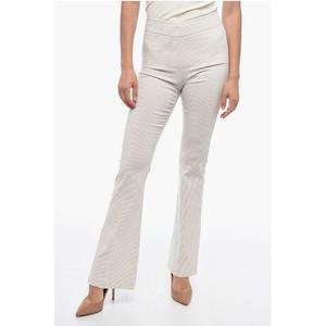 Узкие полосатые брюки с расклешенным низом Avenue Montaigne, Beige